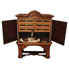 Rare 19th Century Italian Renaissance Murillo Design Collectors Writing Cabinet