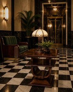 Art Deco Design Elegant Square Lamp Table Sourced From The Beaumont Hotel