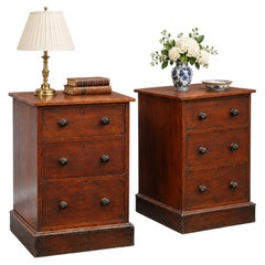 George III Mahogany Nightstands by W. Priest, Regency, c. 1790