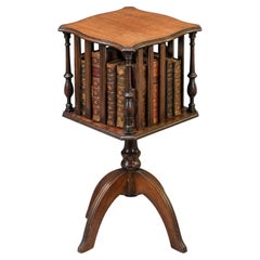 Victorian Handmade Floor Standing Revolving Bookcase with Chamfered Edge 1870's