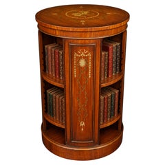 Regency Design Robert Adams Revolving Drum Bookcase With Floral Motiffs