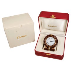 Seltene Cartier-Tischuhr mit rundem Quarzwerk **Kostenloser Versand und keine Einfuhrgebühren in die USA**