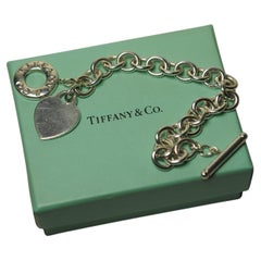 Bracciale a cuore Tiffany in argento, con timbro Tiffany & Co.