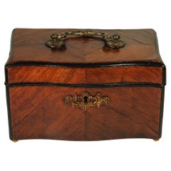 Antike 19. Jahrhundert Englisch Victorian Walnuss Furnier Parkett Tee Caddy