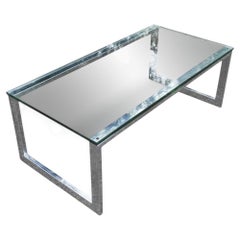 Pace Collection Chrome & Clear Glass Rectangular Statement Coffee Table