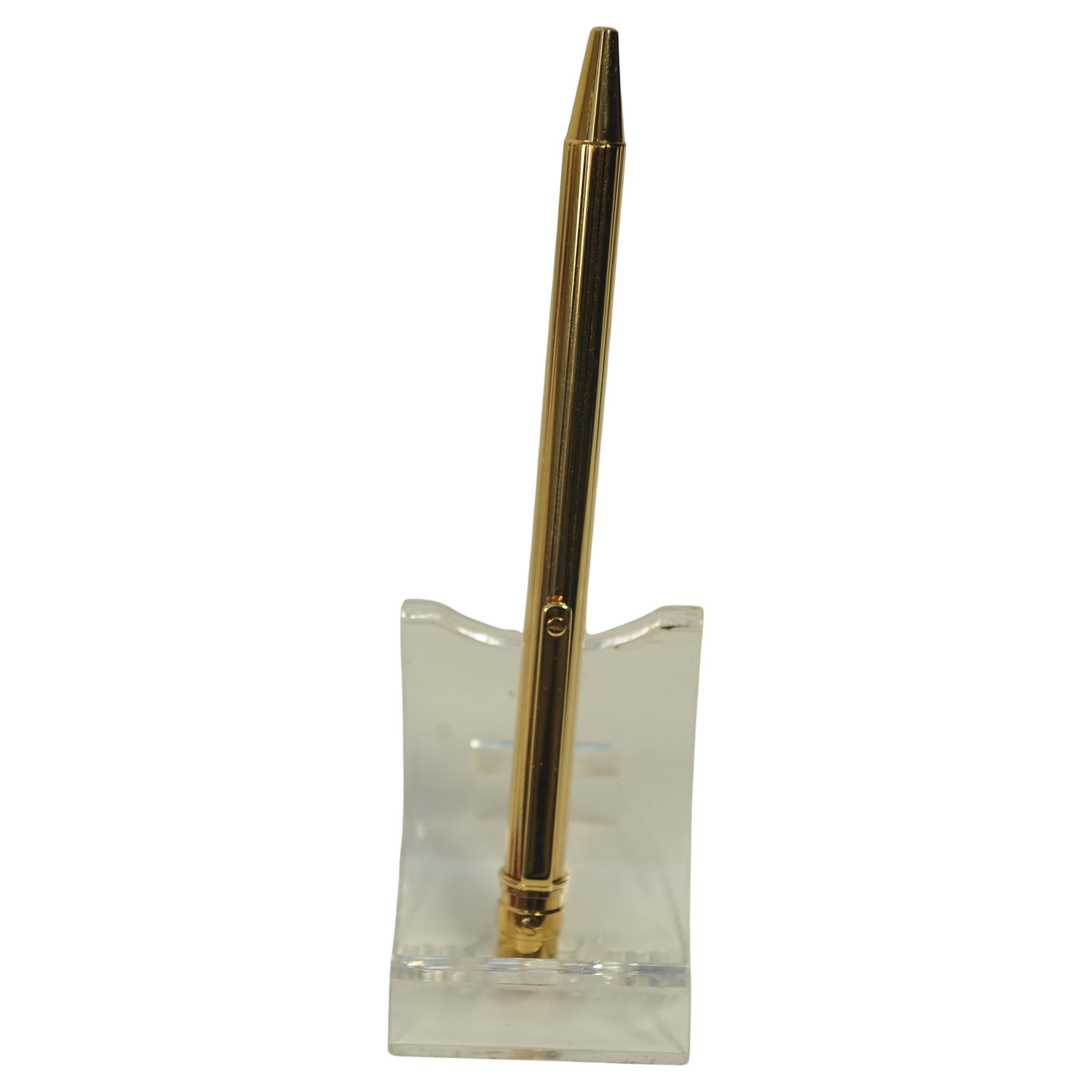 20th Century Cartier 18ct Gold Plated Ballpoint Pen in Original Cartier Box