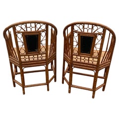 An Elegant Pair of Brighton Pavilion Victorian Design Cane And Bamboo Chairs