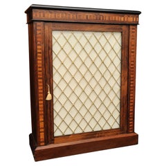 Victorian Antique English Rosewood Pier Cabinet with Glazed Front Circa 1800's