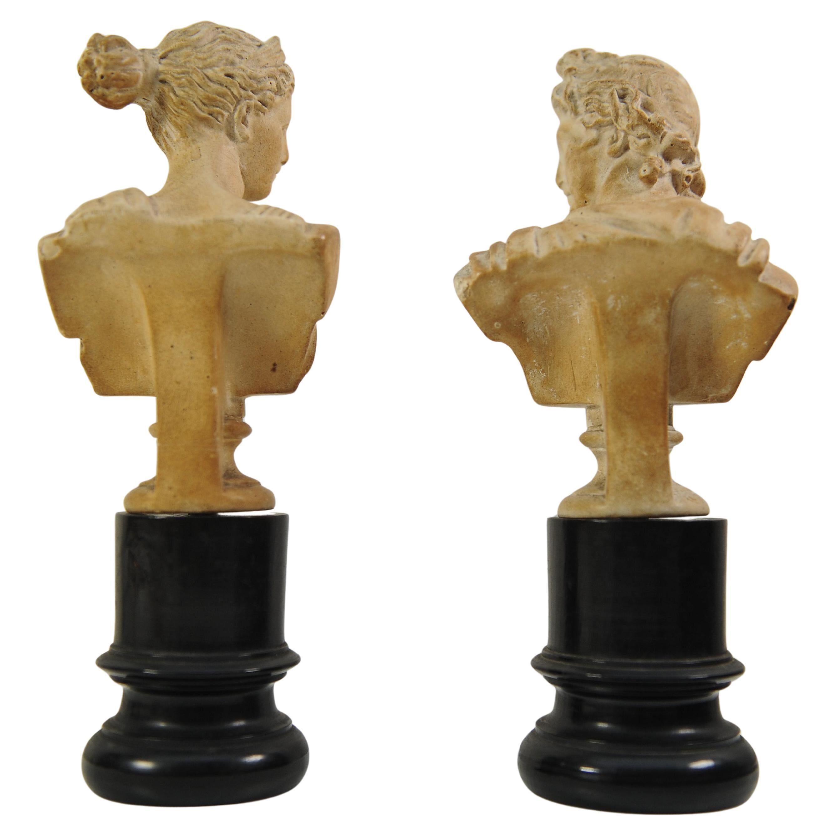 Siglo XVIII Gran Tour Italiano Pareja De Bustos Clásicos Apolo Belvedere y Diana en venta 2