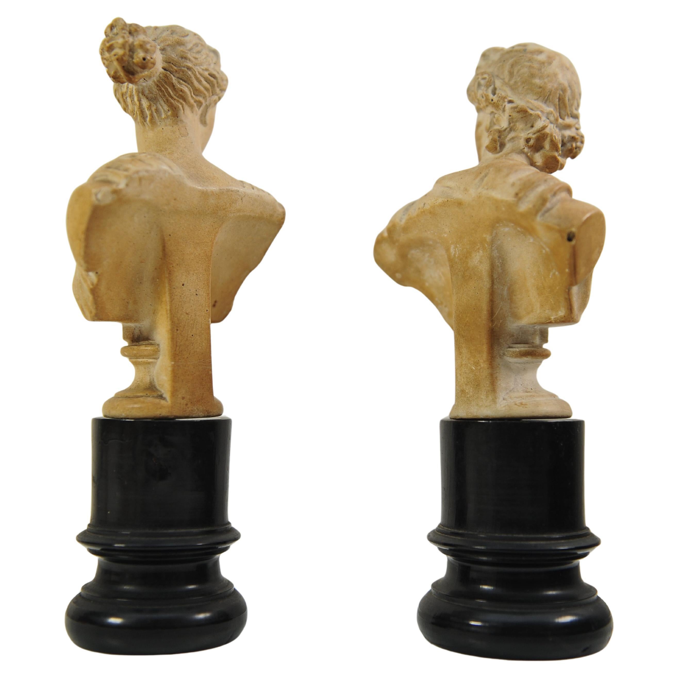 Siglo XVIII Gran Tour Italiano Pareja De Bustos Clásicos Apolo Belvedere y Diana en venta 1
