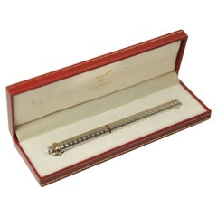 A 18ct Gold Nib Must de Cartier Platin gehüllt Trinity Füllfederhalter