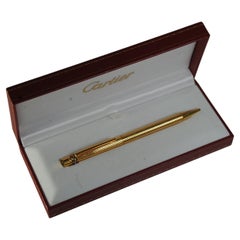 Penna a sfera Trinity a coste placcata oro 18ct Cartier in scatola originale Cartier