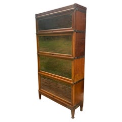 Antique Globe Wernicke Four Section Glazed Stacking Barrister's Bookcase