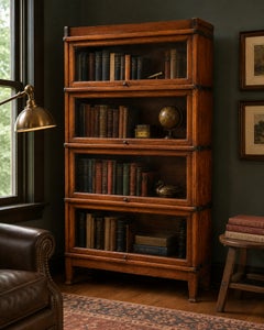 1920s Antique Globe Wernicke Stacking Barrister's Bookcase, USA