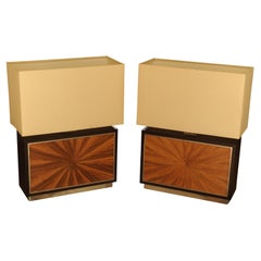 Ein Paar David Linley Chelsea Sunburst Tischlampen mit Dimmer-Schalter