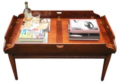Campaign Mahogany & Brass Butler's Coffee Table Hand Crafted Kennedy Furniture