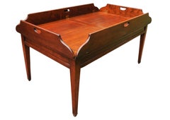Campaign Mahogany & Brass Butler's Coffee Table Hand Crafted Kennedy Furniture