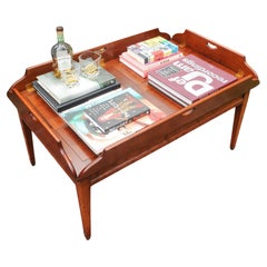 Campaign Mahogany & Brass Butler's Coffee Table Hand Crafted Kennedy Furniture