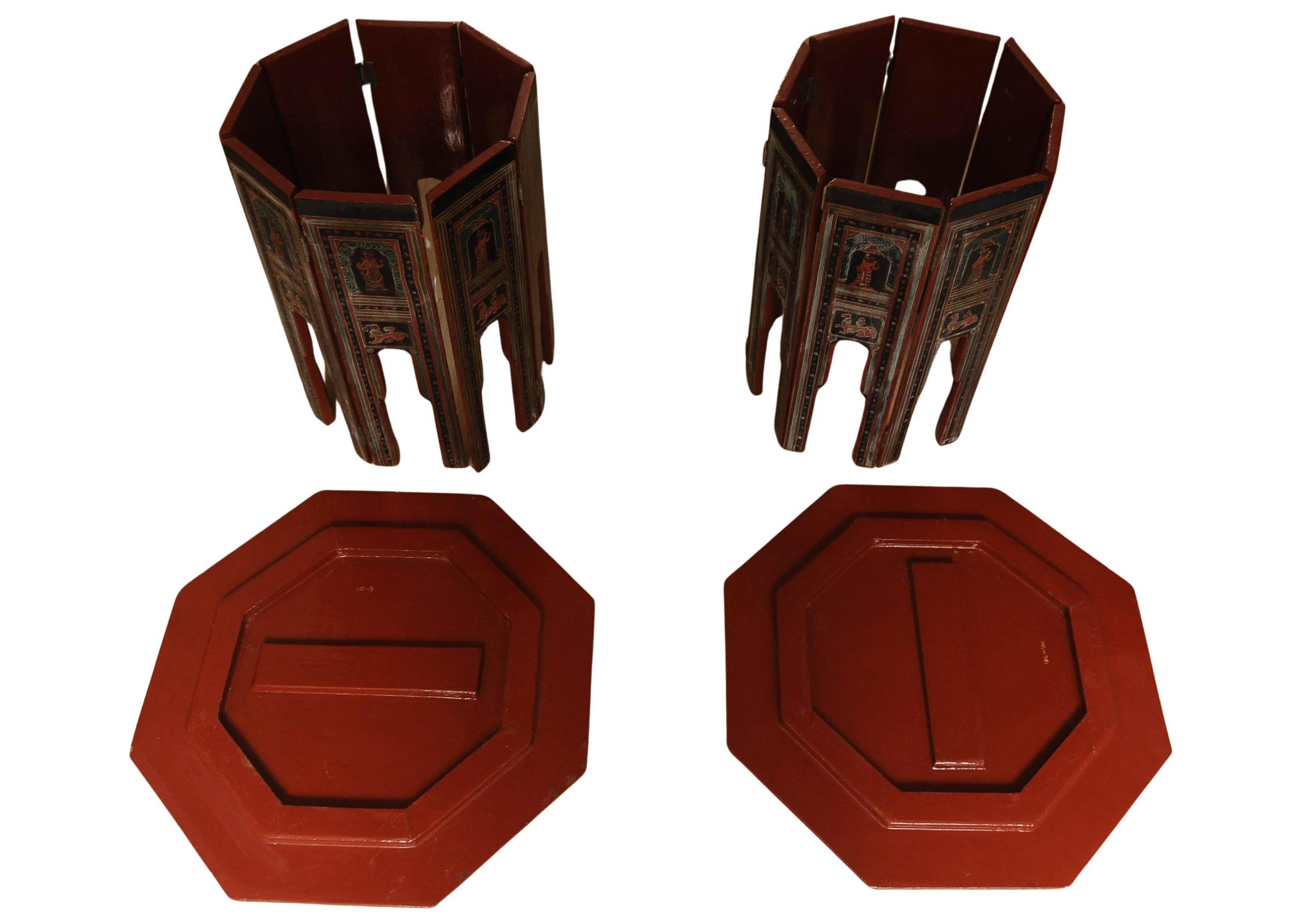 Pair of Victorian Liberty of London Style Eastern Folding Tea Tables 1890's For Sale 4
