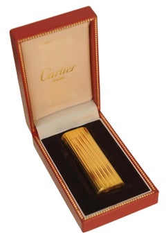 Briquet Cartier en plaqué or 18ct avec boîte Cartier