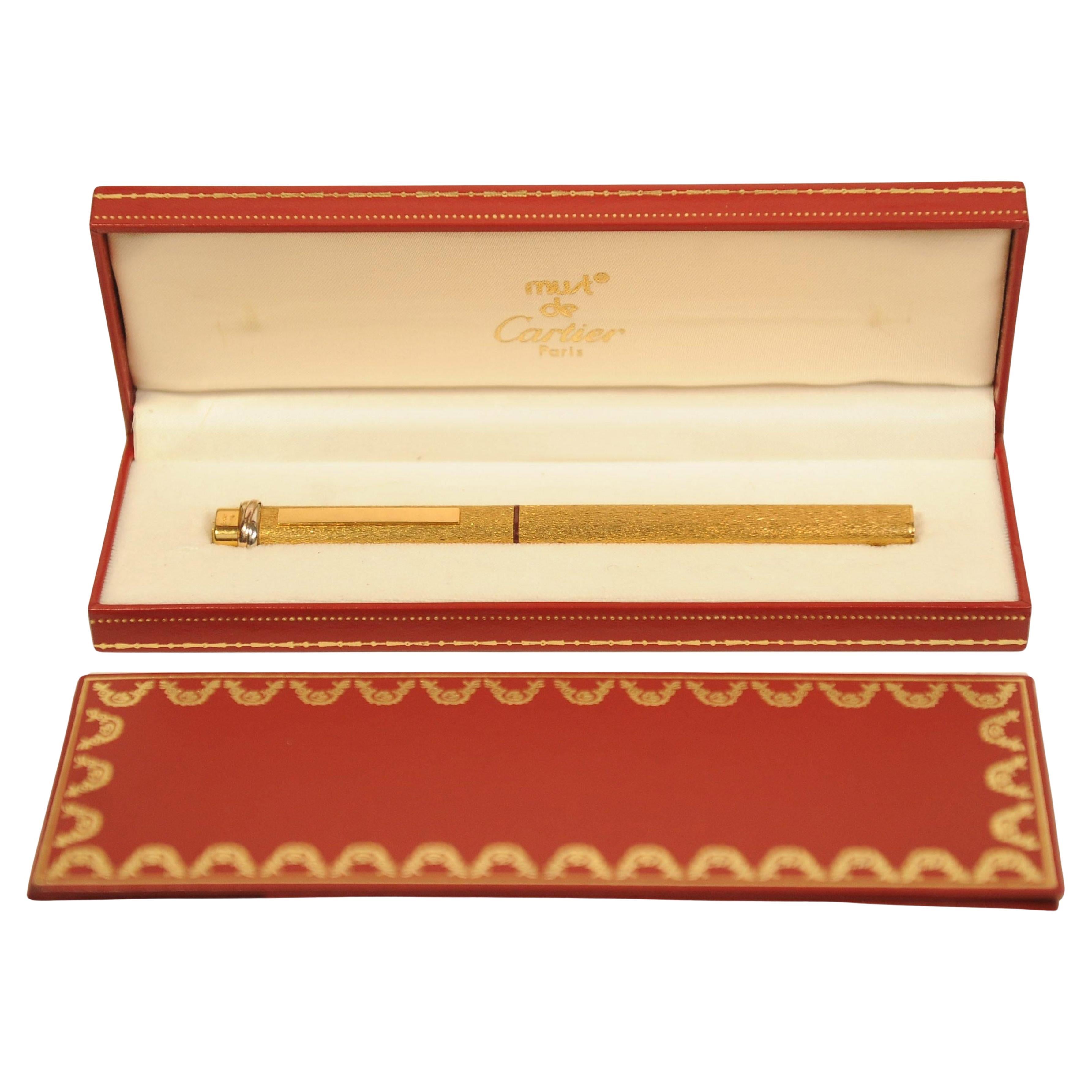 Penna roller classica Cartier Vendome Trinity placcata oro 18 ct. in vendita
