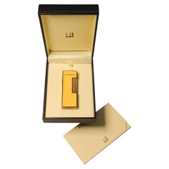 Alfred Dunhill Rot Lack Rollagas Feuerzeug, Gold Platte, 1980er Jahre Box gewartet