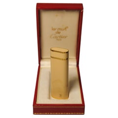Cartier 18ct Gold Plated Cream Enamel Cigarette Lighter Boxed & Serviced Vintage Cartier 18ct Gold Plated Cream Enamel Cigarette Lighter Boxed & Serviced