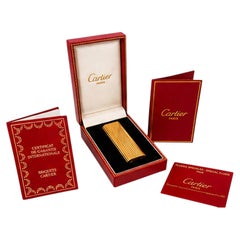 Classic Cartier 18ct Gold Plated Cigarette Lighter Boxed & Velvet Cartier Pouch