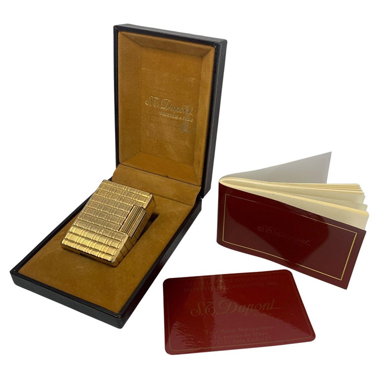 small cigarette lighter St DuPont 18ct Gold Plated Ligne 1 Small Cigarette Lighter Boxed and  Serviced For Sale at 1stDibs