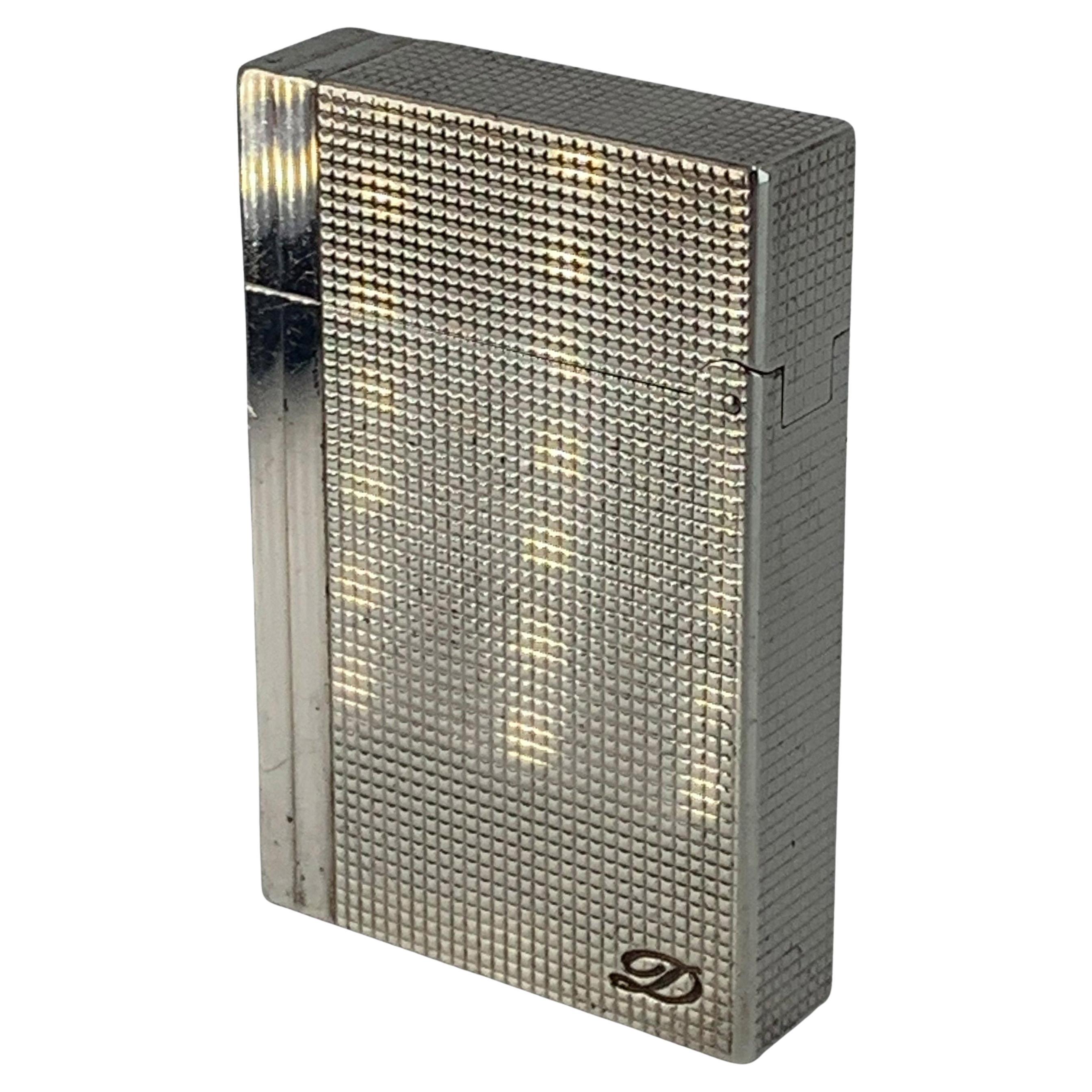 ST Dupont Gatsby Diamond Head Silver Finish Cigarette Lighter With Box 102g en venta