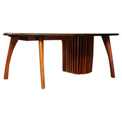 Alun Heslop Organic Modern HandCrafted Desk, Wenge & Walnut, UK Designer, 1990s