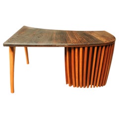 Alun Heslop Wenge & Walnut Organic Modern Desk, UK Designer, 1990s