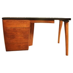 Alun Heslop Wenge & Walnut Organic Modern Desk, UK Designer, 1990s