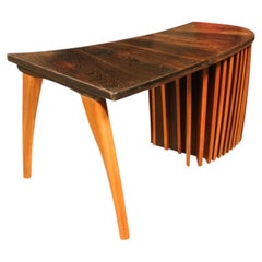 Alun Heslop Wenge & Walnut Organic Modern Desk, UK Designer, 1990s