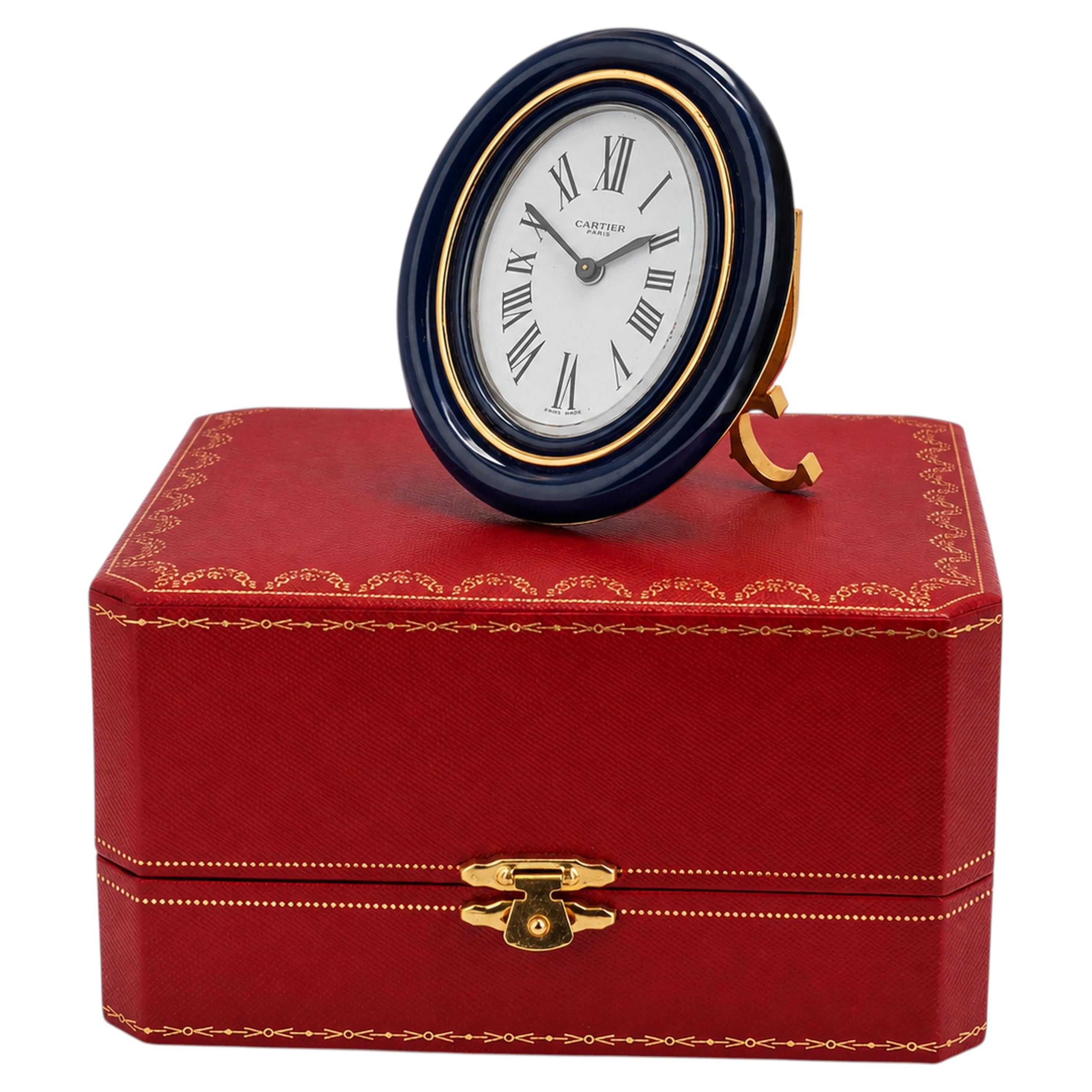 Cartier Baignoire Wecker, 18-Karat-vergoldet und Messing, Schweiz, 1980er Jahre