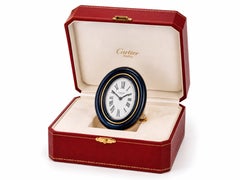 Réveil Cartier « Baignoire », plaqué or 18 carats et laiton, fabrication suisse, années 1980