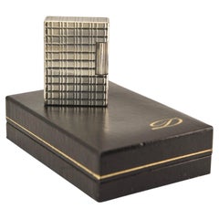 A Dupont Silver Plate Ligne 1 Small Cigarette Lighter Boxed & Serviced