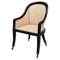 William IV Rosewood Caned Bergere Tub Chair With Rounded Horseshoe Back 1800´s