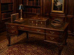 Antique Brass-Mounted Hardwood Writing Slope with Secret Compartments