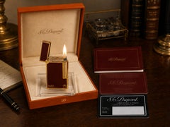 Raro accendino vintage Dupont Ligne 1 BR, color borgogna, finitura “Laque de Chine”, modello IMF