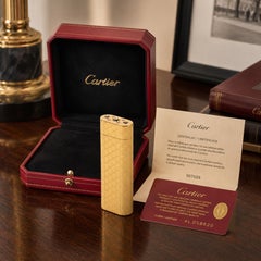 Rare Cartier 18ct Gold Plated Gem Stone Cigarette Lighter With Box