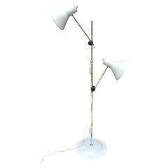 Mid Century Modern White Twin-Head Standard Lamp by G. A. Scott for Maclamp