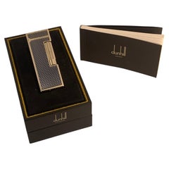 Alfred Dunhill Rollagas Blue Tinted Lacquer Palladium Plated Lighter