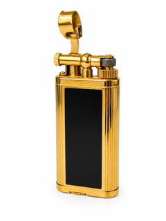 Dunhill Unique 18ct Gold Plate & Black Lacquer Lift Arm Cigarette & Pipe Lighter