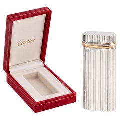 Cartier Silver Plate Trinity Pocket Cigarette Lighter & Cartier Box Serviced