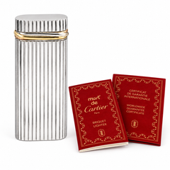 Cartier Silver Plate Trinity Pocket Cigarette Lighter & Cartier Box Serviced