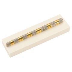 Stylo à bille Bulgari en argent et plaqué or, finition « Bark », avec plume en or 750 et coffret