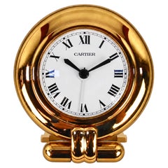 Orologio da tavolo da viaggio Must de Cartier Colisée placcato oro *Senza spese di importazione negli Stati Uniti**