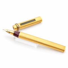 Classic Cartier 18ct Gold Plated Vendome Trinity Rollerball Pen With Red Box