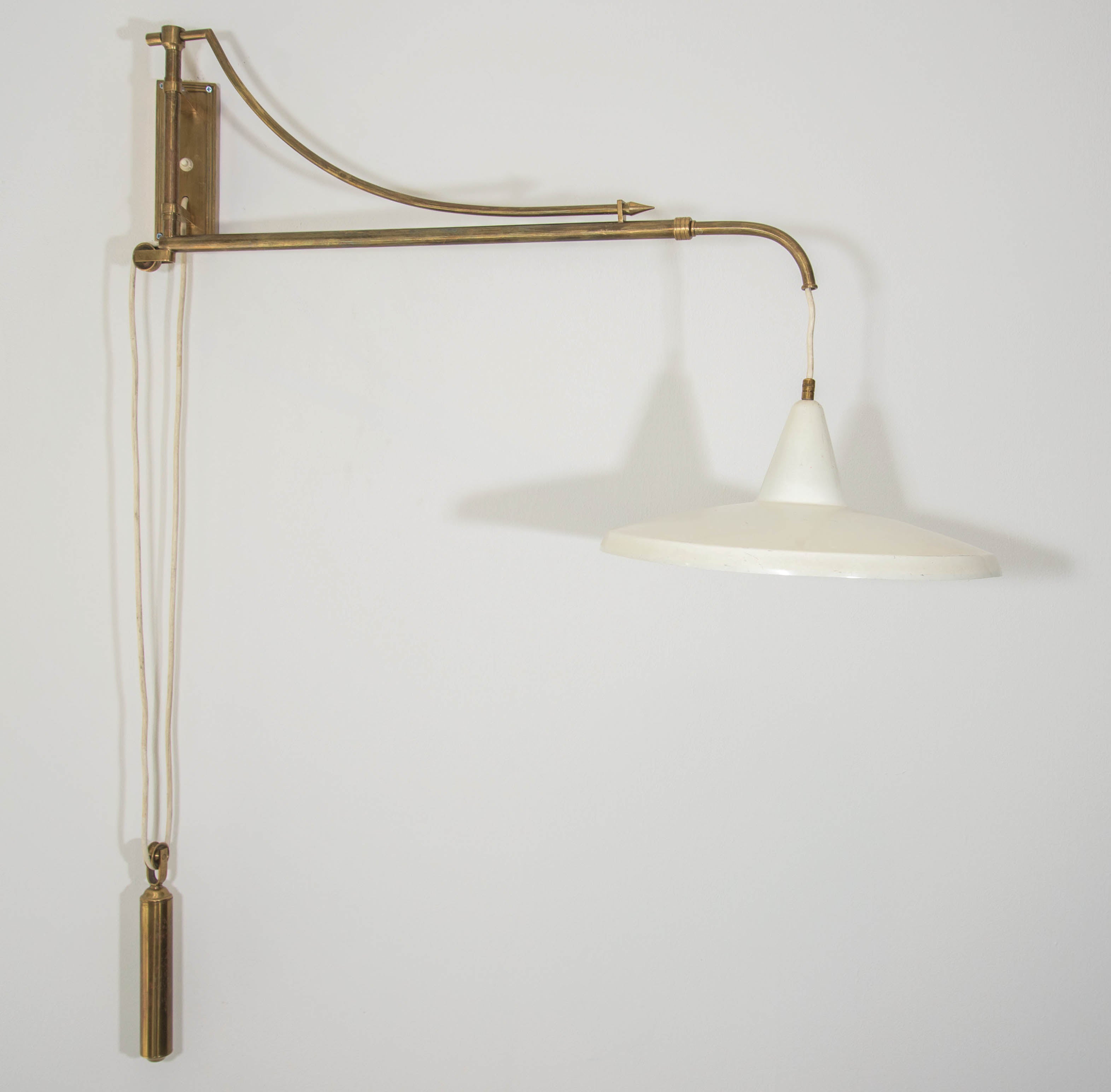Mid-Century Adjustable Swing-Arm Wall Light For Sale